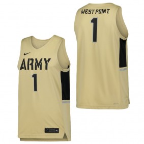 #1 Army Black Knights Nike Team Replica Basketball Jersey Gold