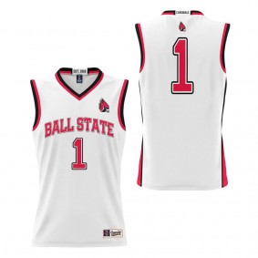 #1 Ball State Cardinals ProSphere Basketball Jersey White