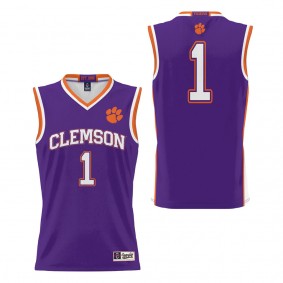 #1 Clemson Tigers ProSphere Youth Basketball Jersey Purple