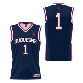 #1 Duquesne Dukes ProSphere Basketball Jersey Navy