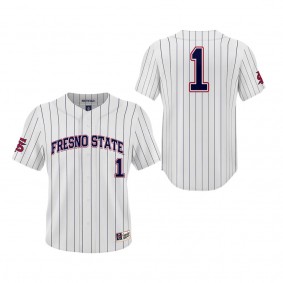 #1 Fresno State Bulldogs ProSphere Baseball Jersey White