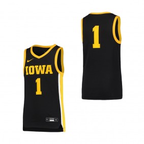 #1 Iowa Hawkeyes Nike Youth Team Replica Basketball Jersey Black