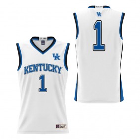 #1 Kentucky Wildcats ProSphere Youth Basketball Jersey White