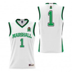 #1 Marshall Thundering Herd ProSphere Basketball Jersey White
