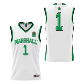 #1 Marshall Thundering Herd ProSphere Youth Basketball Jersey White