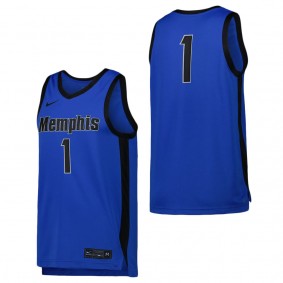 #1 Memphis Tigers Nike Replica Basketball Jersey Blue