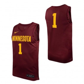 #1 Minnesota Golden Gophers Nike Team Replica Basketball Jersey Maroon