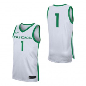 #1 Oregon Ducks Nike Replica Jersey White