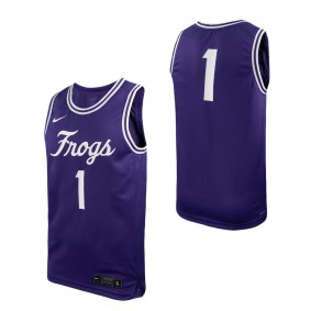 #1 TCU Horned Frogs Nike Team Replica Basketball Jersey Purple
