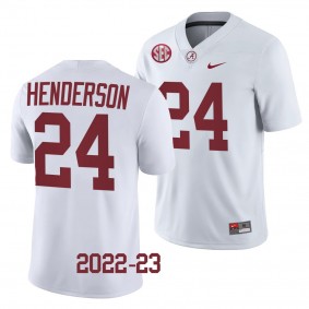 Emmanuel Henderson Alabama Crimson Tide #24 White Jersey 2022-23 College Football Men's Uniform