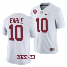 Alabama Crimson Tide JoJo Earle Jersey 2022-23 College Football White #10 Men's Shirt