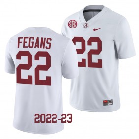 Trequon Fegans Alabama Crimson Tide #22 White Jersey 2022-23 College Football Men's Uniform