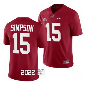 Ty Simpson Alabama Crimson Tide 2022-23 College Football Jersey Men's Crimson #15 Uniform