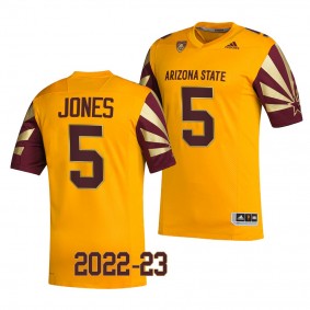 Emory Jones Arizona State Sun Devils 2022-23 Reverse Retro Football Jersey Men's Gold #5 Uniform