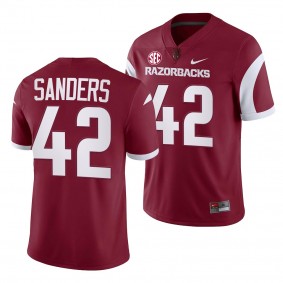 Arkansas Razorbacks Drew Sanders Jersey 2022-23 College Football Cardinal #42 Game Men's Shirt
