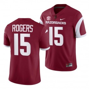 Arkansas Razorbacks Landon Rogers Jersey 2022-23 College Football Cardinal #15 Game Men's Shirt
