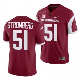 Arkansas Razorbacks Ricky Stromberg Jersey 2022-23 College Football Cardinal #51 Game Men's Shirt