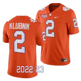 Clemson Tigers Cade Klubnik Jersey 2022-23 Game Orange #2 College Football Men's Shirt