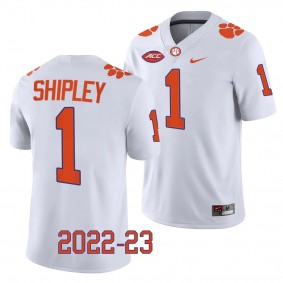 Will Shipley Clemson Tigers #1 White Jersey 2022-23 College Football Men's Game Uniform