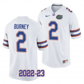 Amari Burney Florida Gators 2022-23 College Football Replica Jersey Men's White #2 Uniform