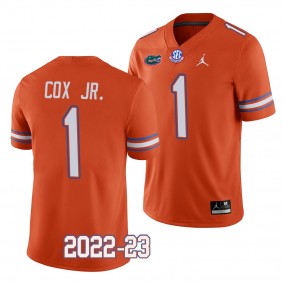 Florida Gators #1 Brenton Cox Jr. 2022-23 College Football Orange Replica Jersey Men's