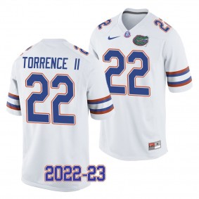Rashad Torrence II Florida Gators 2022-23 College Football Replica Jersey Men's White #22 Uniform