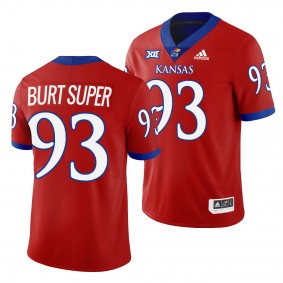 Sam Burt Super Kansas Jayhawks #93 Red Jersey 2022-23 College Football Men's Uniform
