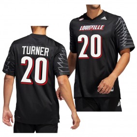 Maurice Turner Louisville Cardinals #20 Black Jersey 2022-23 Premier Football Men's Uniform