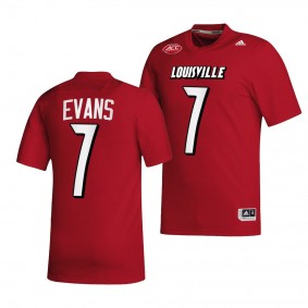 Tiyon Evans Louisville Cardinals #7 Red Jersey 2022-23 College Football Men's NIL Replica Uniform