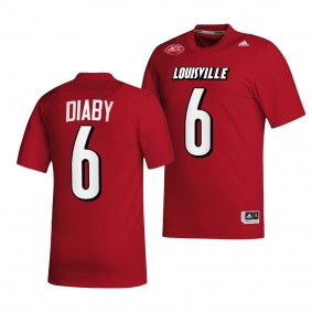 YaYa Diaby Louisville Cardinals #6 Red Jersey 2022-23 College Football Men's NIL Replica Uniform