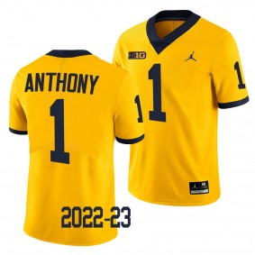 Andrel Anthony Michigan Wolverines #1 Maize Jersey 2022-23 College Football Men's Limited Uniform