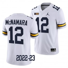 Michigan Wolverines Cade McNamara Jersey 2022-23 College Football White #12 Game Men's Shirt