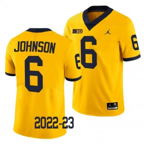 Cornelius Johnson Michigan Wolverines #6 Maize Jersey 2022-23 College Football Men's Limited Uniform
