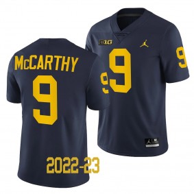 Michigan Wolverines #9 J.J. McCarthy 2022-23 College Football Navy Game Jersey Men's
