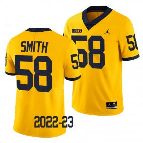 Mazi Smith Michigan Wolverines #58 Maize Jersey 2022-23 College Football Men's Limited Uniform