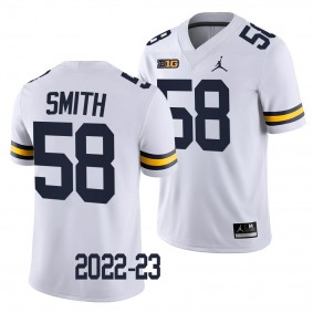 Michigan Wolverines Mazi Smith Jersey 2022-23 College Football White #58 Game Men's Shirt
