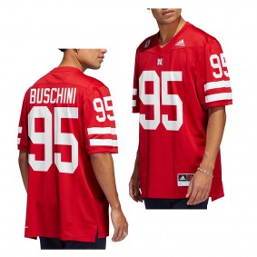 Nebraska Huskers Brian Buschini Jersey 2022-23 College Football Red #95 Icon Men's Shirt