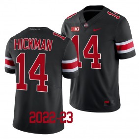 Ronnie Hickman Ohio State Buckeyes 2022-23 Limited Football Jersey Men's Black #14 Uniform