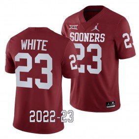 Oklahoma Sooners Dashaun White College Football Jersey #23 Crimson 2022-23 Game Uniform