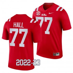 Ole Miss Rebels #77 Hamilton Hall 2022-23 College Football Red Legend Jersey Men's