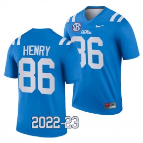 JJ Henry Ole Miss Rebels 2022-23 College Football Legend Jersey Men's Powder Blue #86 Uniform