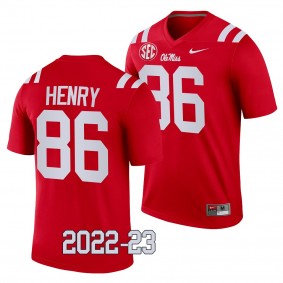 Ole Miss Rebels #86 JJ Henry 2022-23 College Football Red Legend Jersey Men's