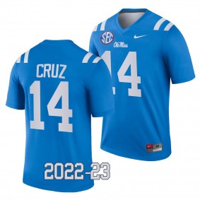 Jonathan Cruz Ole Miss Rebels 2022-23 College Football Legend Jersey Men's Powder Blue #14 Uniform
