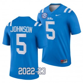 Tysheem Johnson Ole Miss Rebels 2022-23 College Football Legend Jersey Men's Powder Blue #5 Uniform