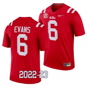 Ole Miss Rebels #6 Zach Evans 2022-23 College Football Red Legend Jersey Men's