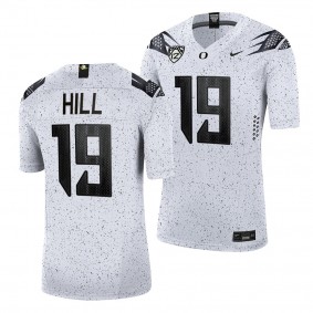 Eggshell Oregon Ducks Jamal Hill #19 White Men's Limited Football Jersey