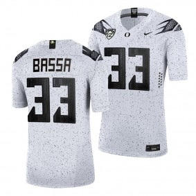 Eggshell Oregon Ducks Jeffrey Bassa #33 White Men's Limited Football Jersey