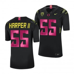Oregon Ducks Stomp Out Cancer Marcus Harper II #55 Black Men's Alternate Limited Jersey