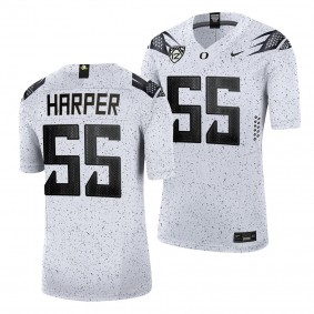 Eggshell Oregon Ducks Marcus Harper II #55 White Men's Limited Football Jersey
