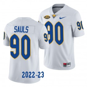 Pitt Panthers Ben Sauls Jersey 2022-23 Limited Football White #90 Men's Shirt